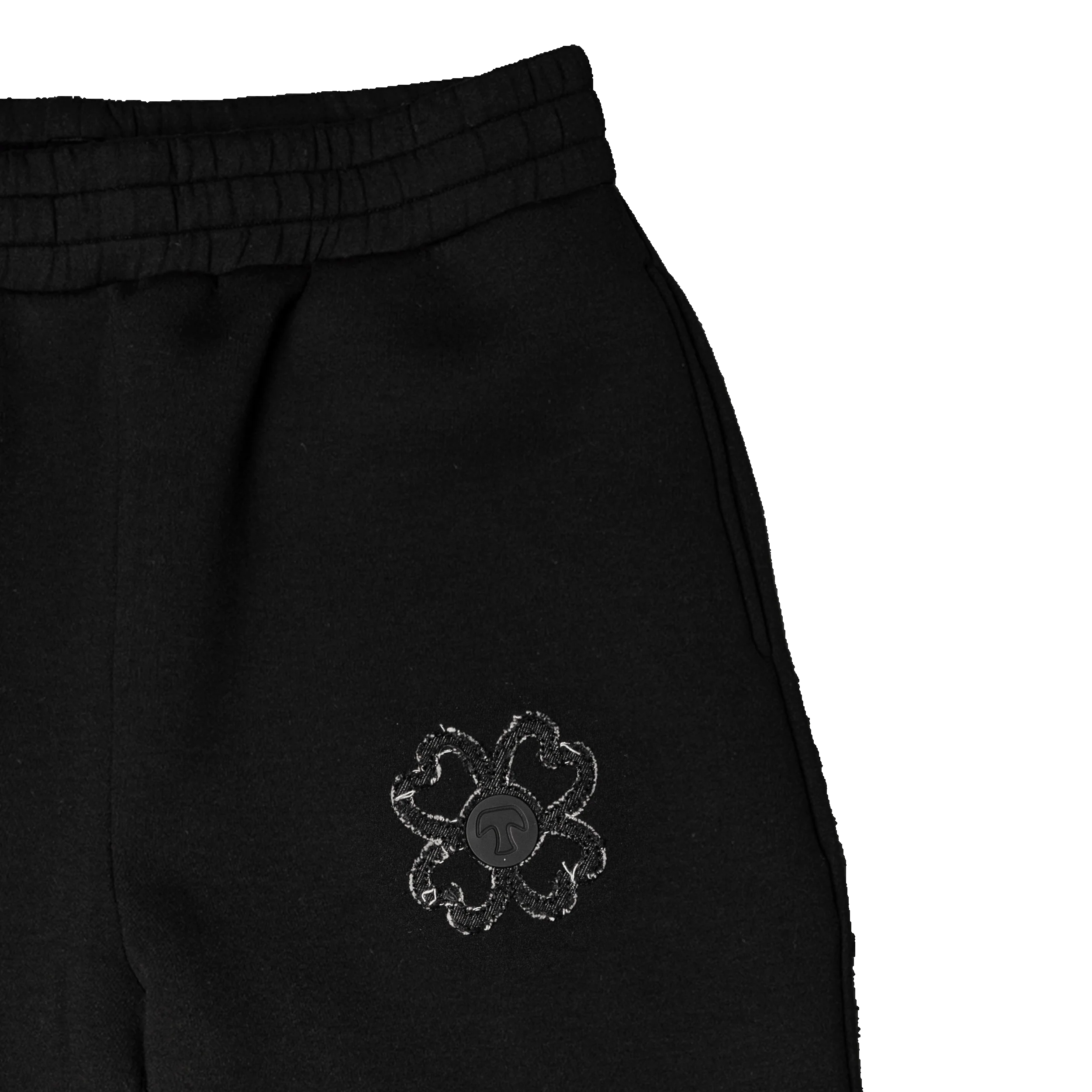 Pantalon de Jogging Large Noir Effet Effiloché