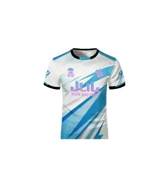 90 Minute Soccer Jersey - White & Blue Lightning Design "Jul Rien 100 Rien" Kid/Adult Y2K Oversized Quick-Dry Sports Shirt ﻿