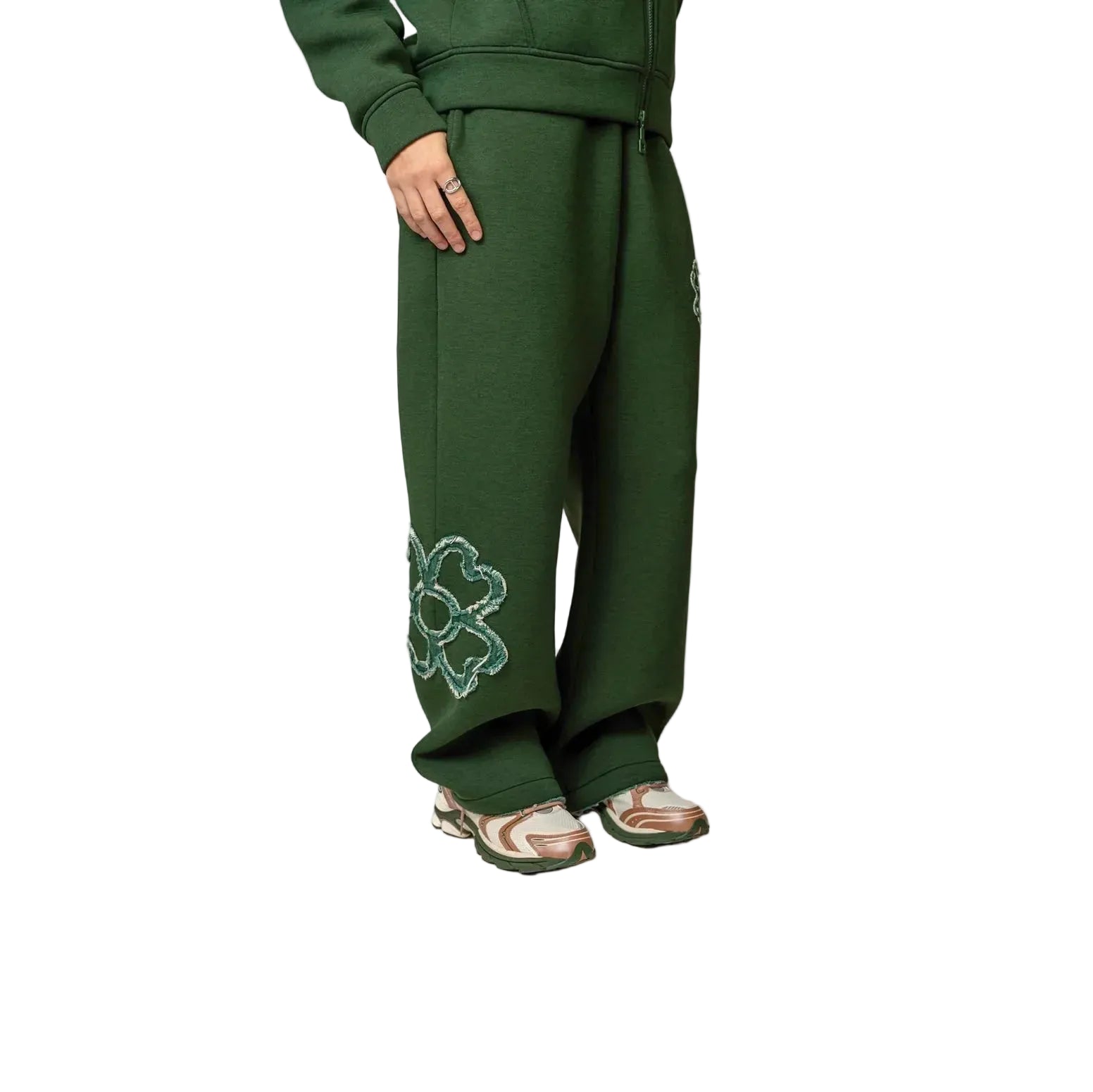 Pantalon de Jogging Large Noir Effet Effiloché