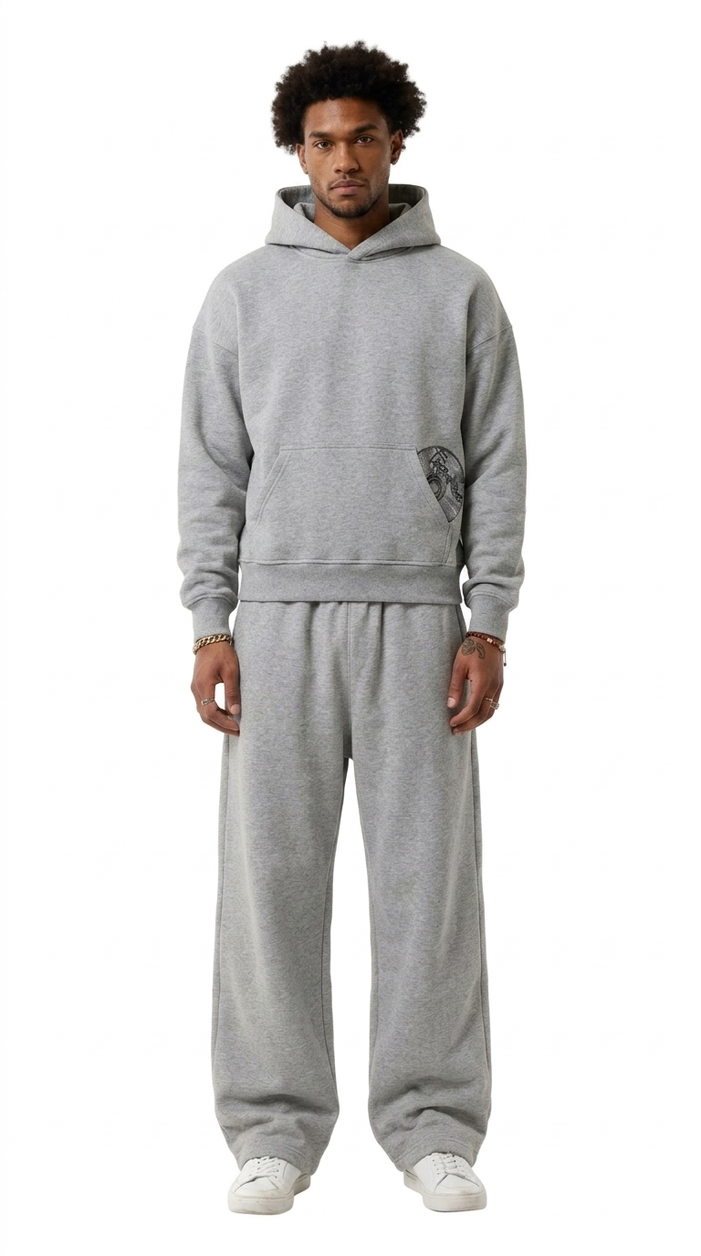 Pantalon de Jogging Noir Coupe Large Détail CD Argenté