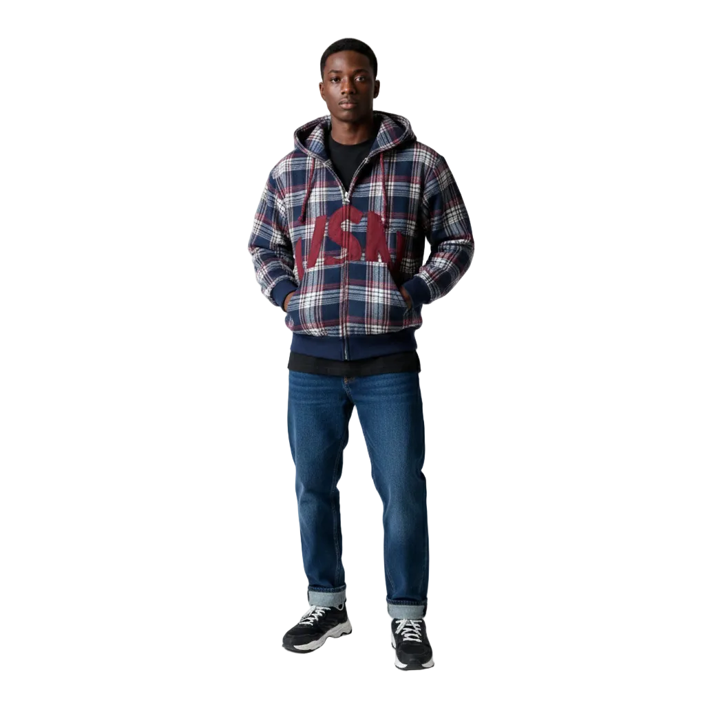 Zip Hoodie American Retro - Noir