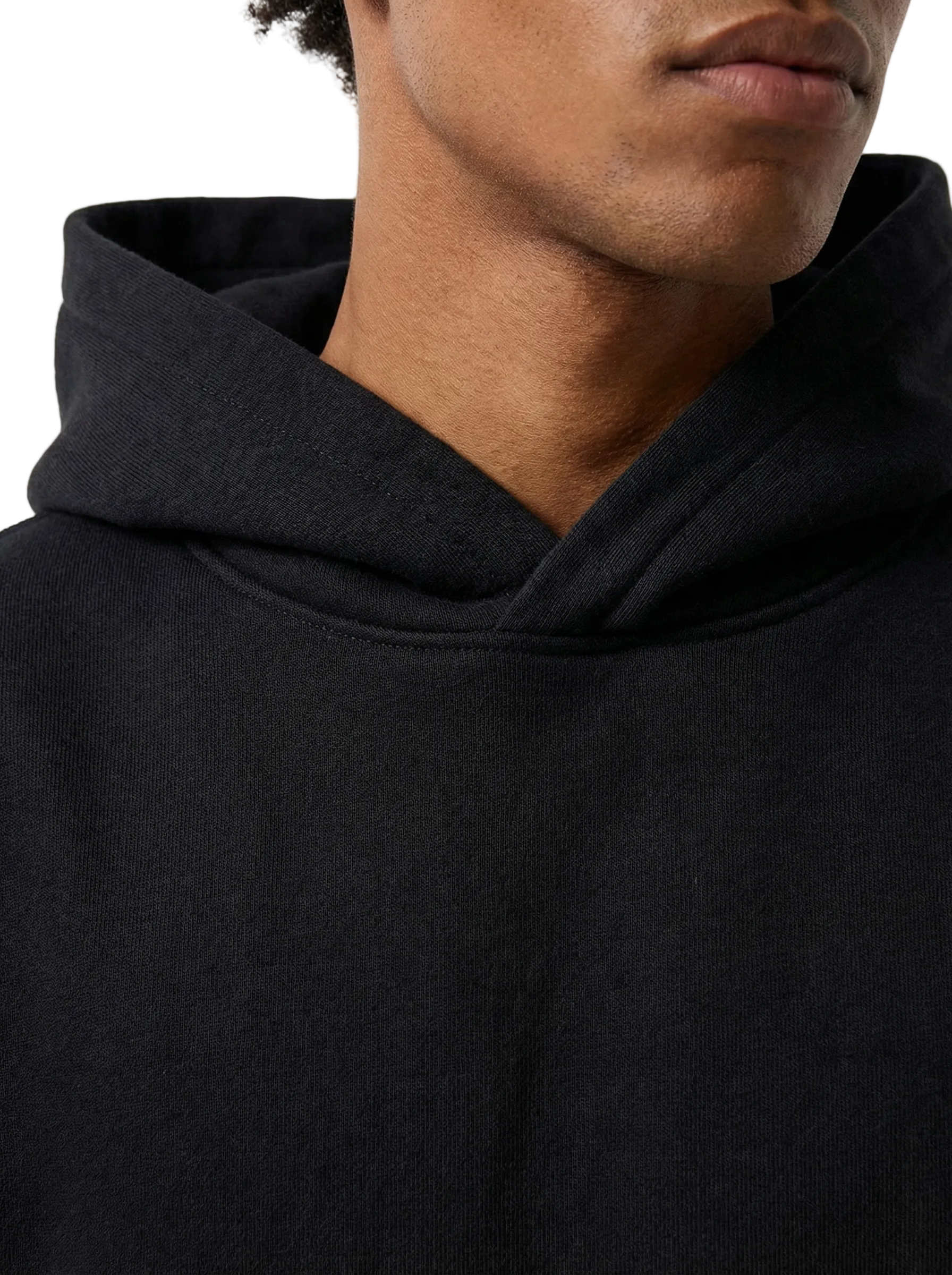Sweat à Capuche Noir Oversize Détail CD Argenté