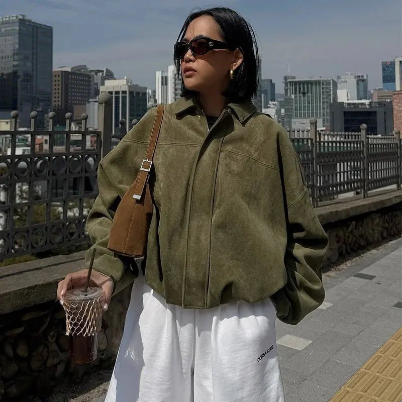 Aviator jacket with lapels CyBerWave