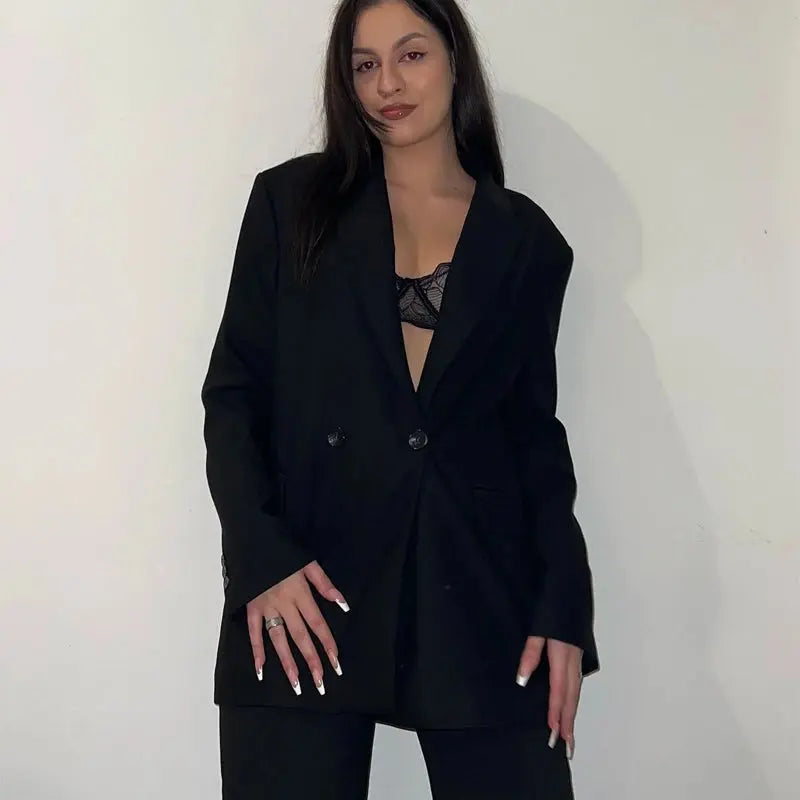 Women's Double-Breasted Blazer with Pocket CyBerWave