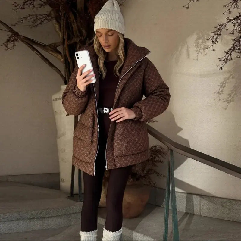 Hooded Printed Cotton Coat CyBerWave