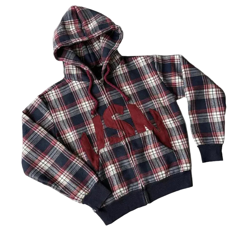 Zip Hoodie American Retro - Noir