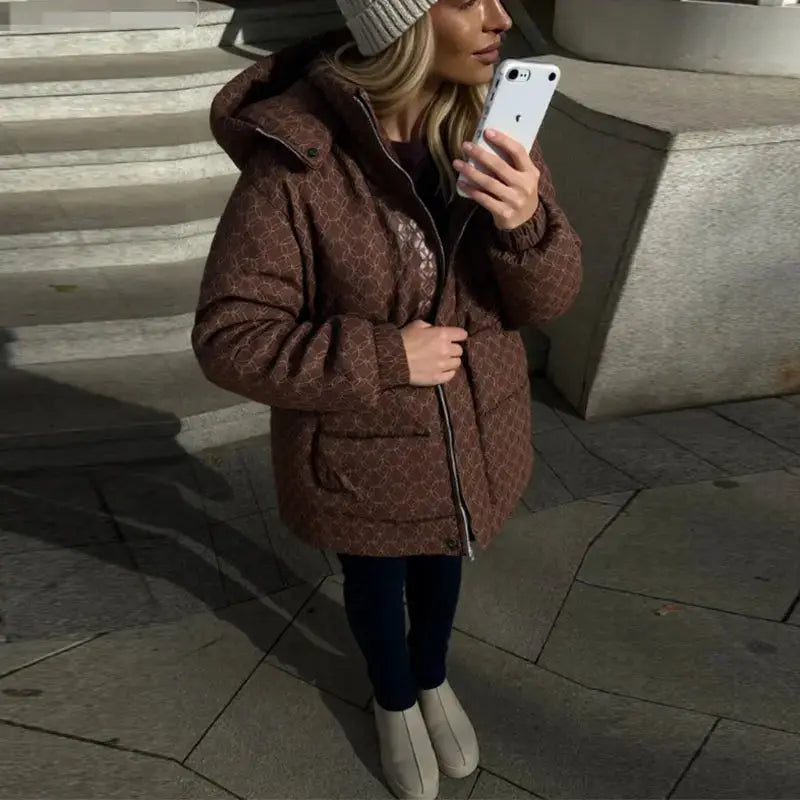 Hooded Printed Cotton Coat CyBerWave